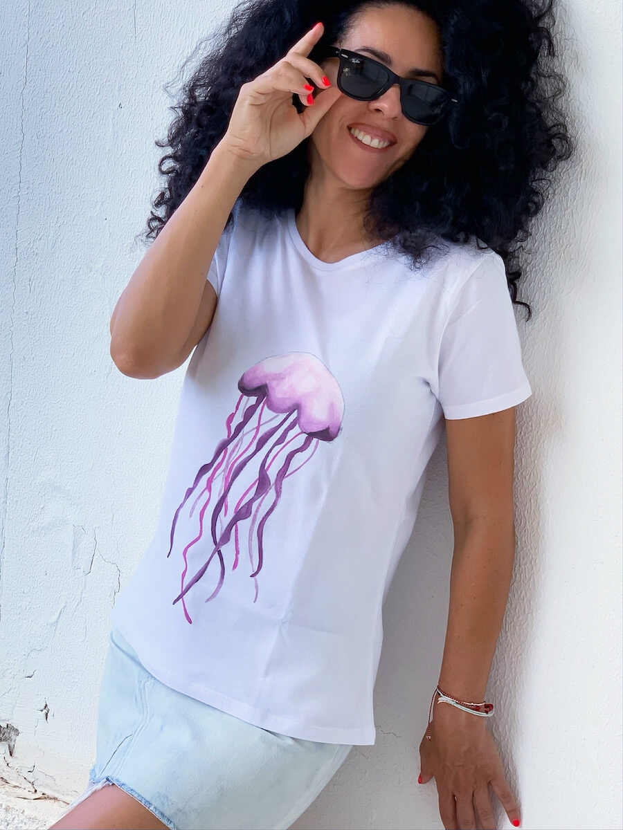 Purple Medusa Hand Drawing T-Shirt