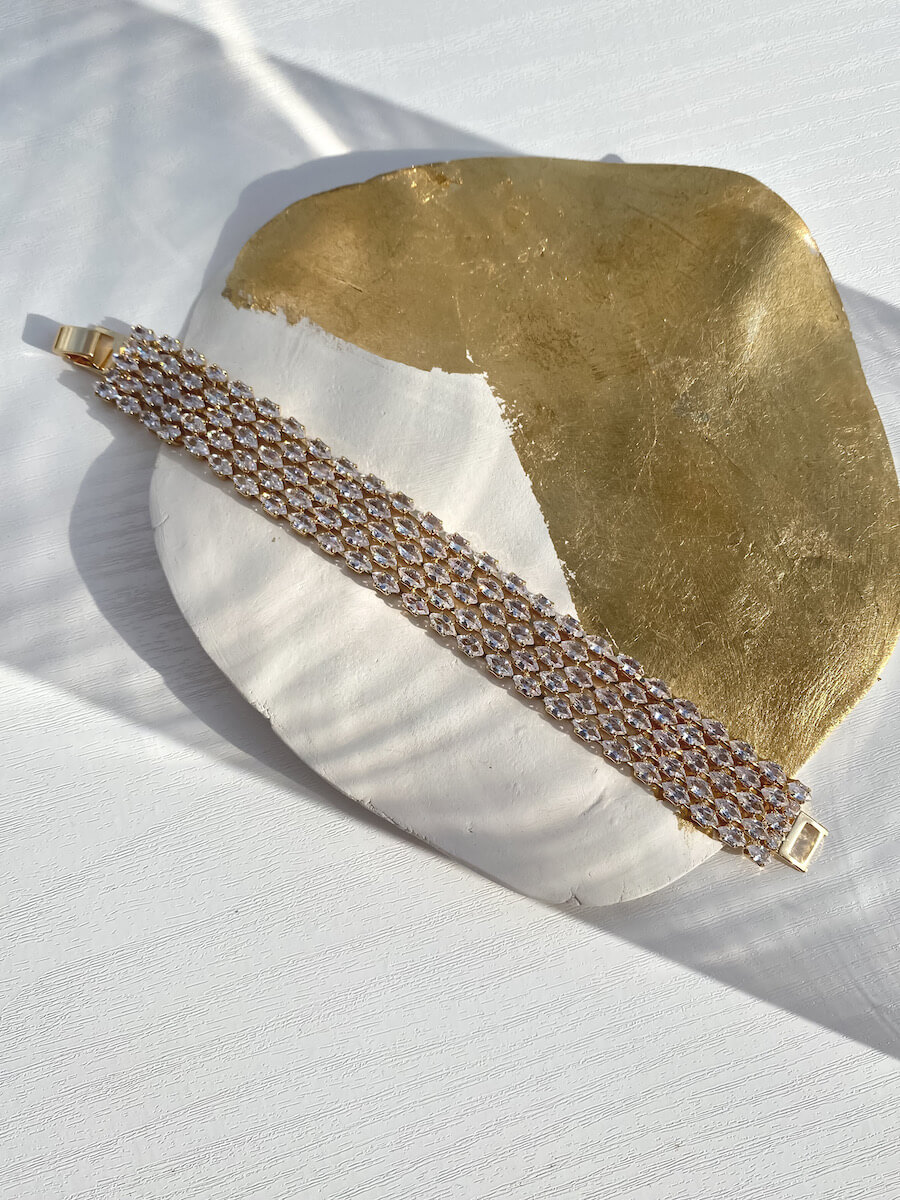 Wide Stainless Steel Tennis Bracelet