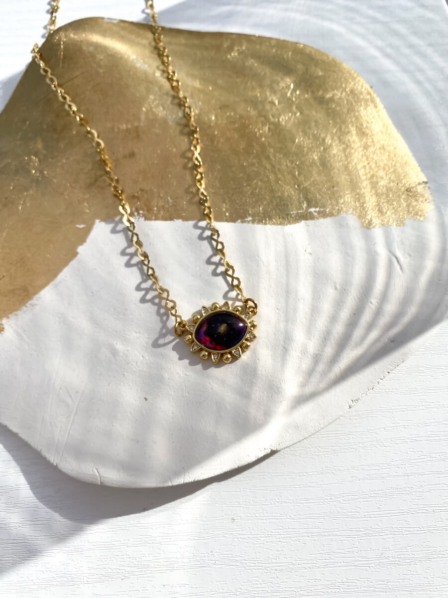 Galaxy Evil Eye Chain Necklace