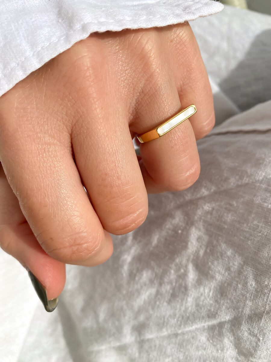 Gold Stainless Steel With Filntisi Ring