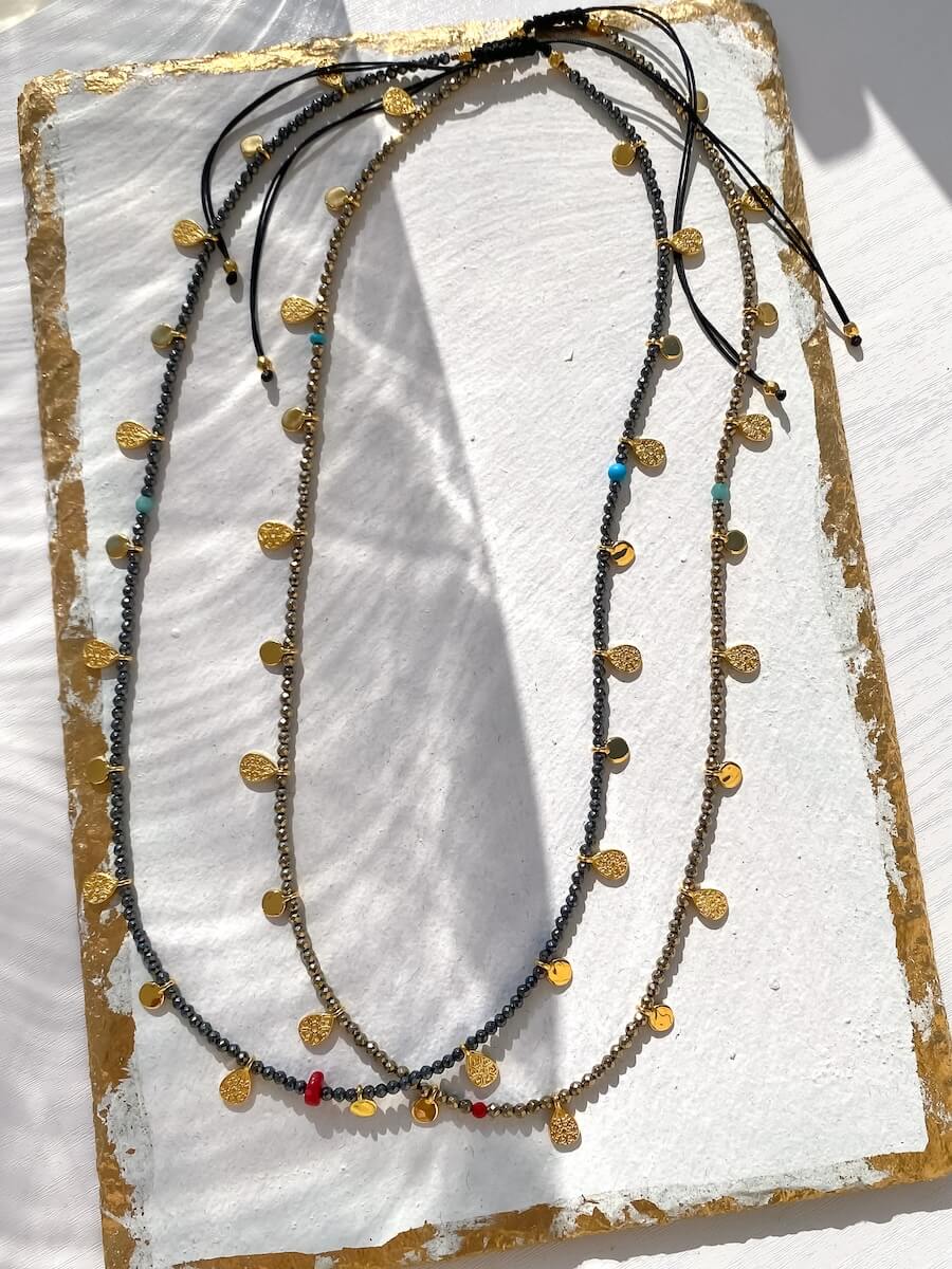 Amelia Hematite Long Necklace