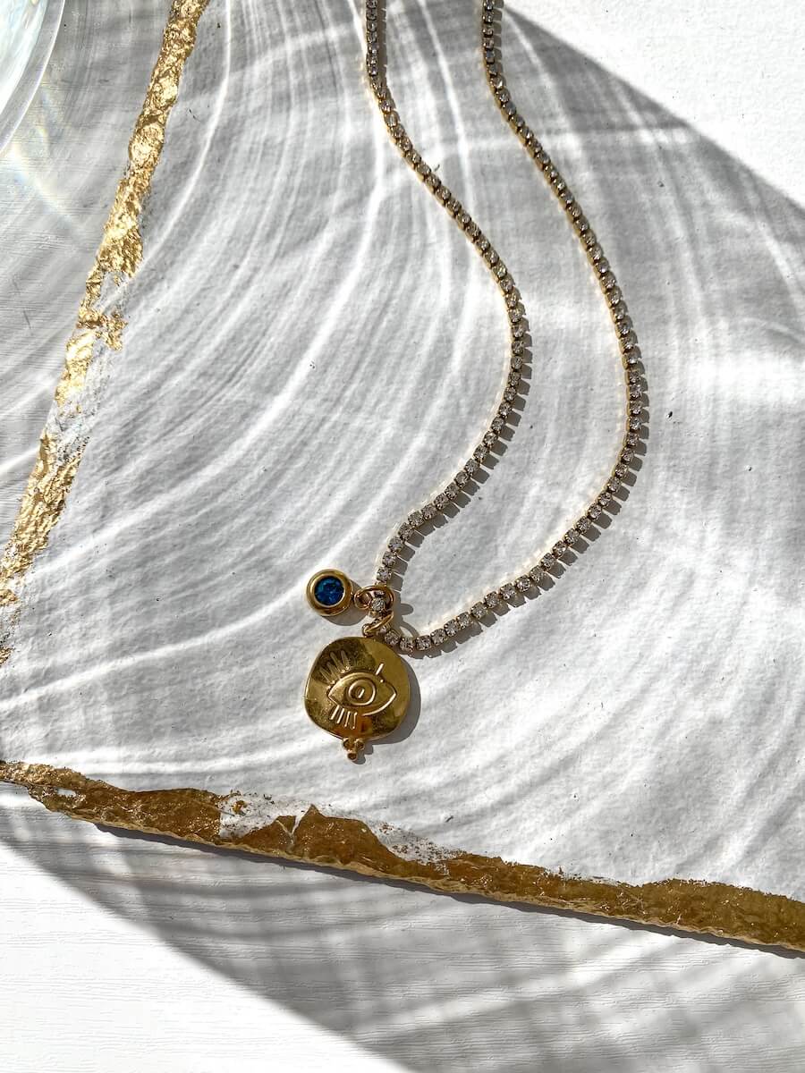 Evil Eye in Tennis Chain Necklace
