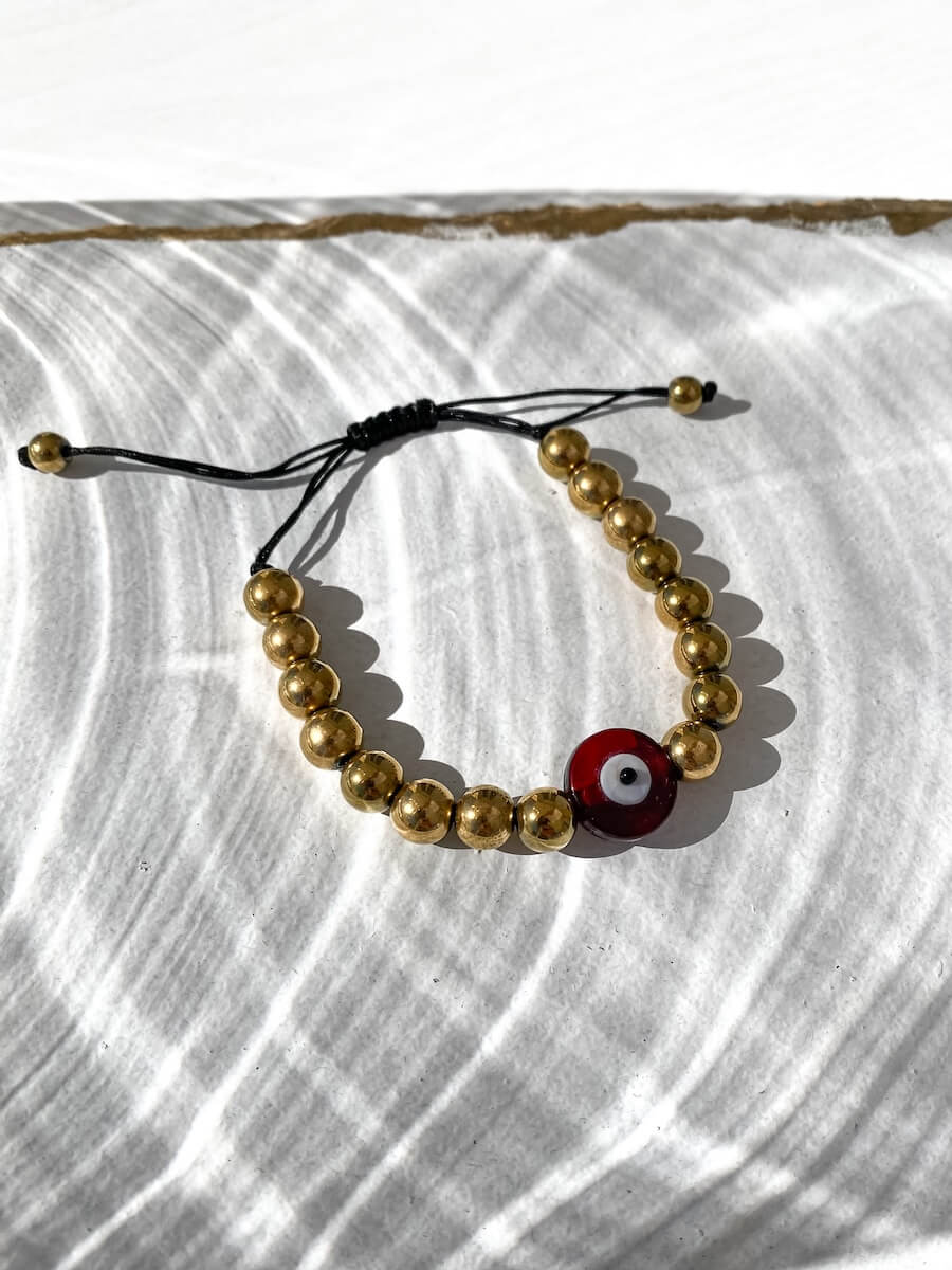 Evil Eye Gold Hematite Bracelet