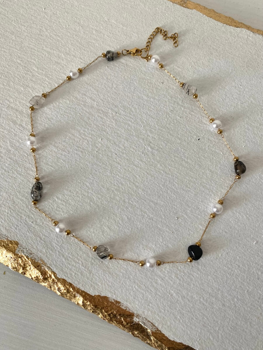 Rosario Steel Short Necklace
