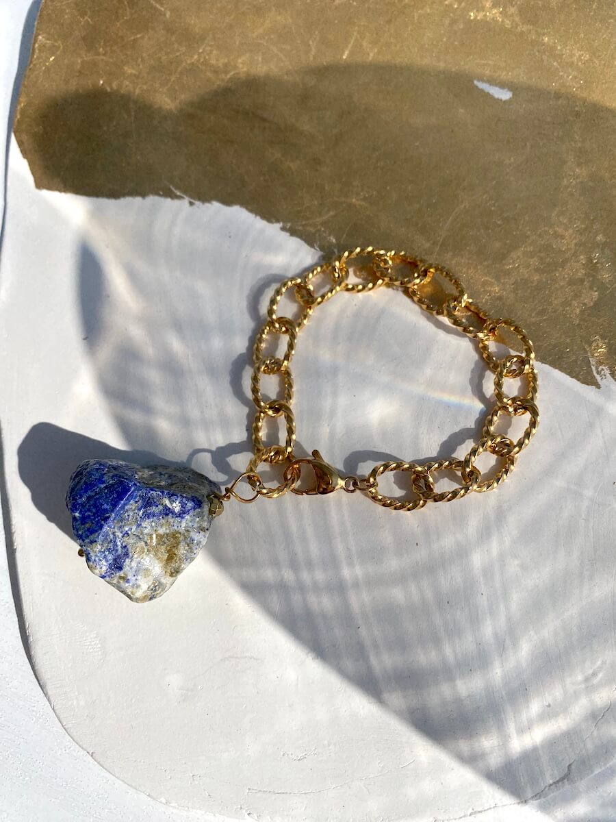 Blue Gemstone Charm Bag