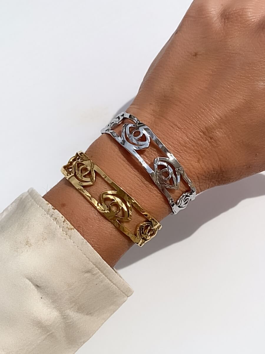 Steel Eye Cuff Bracelet