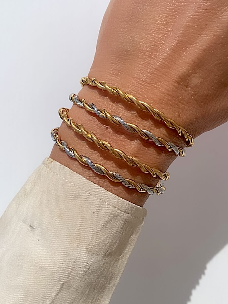 Steel Twisted Cuff Bracelet