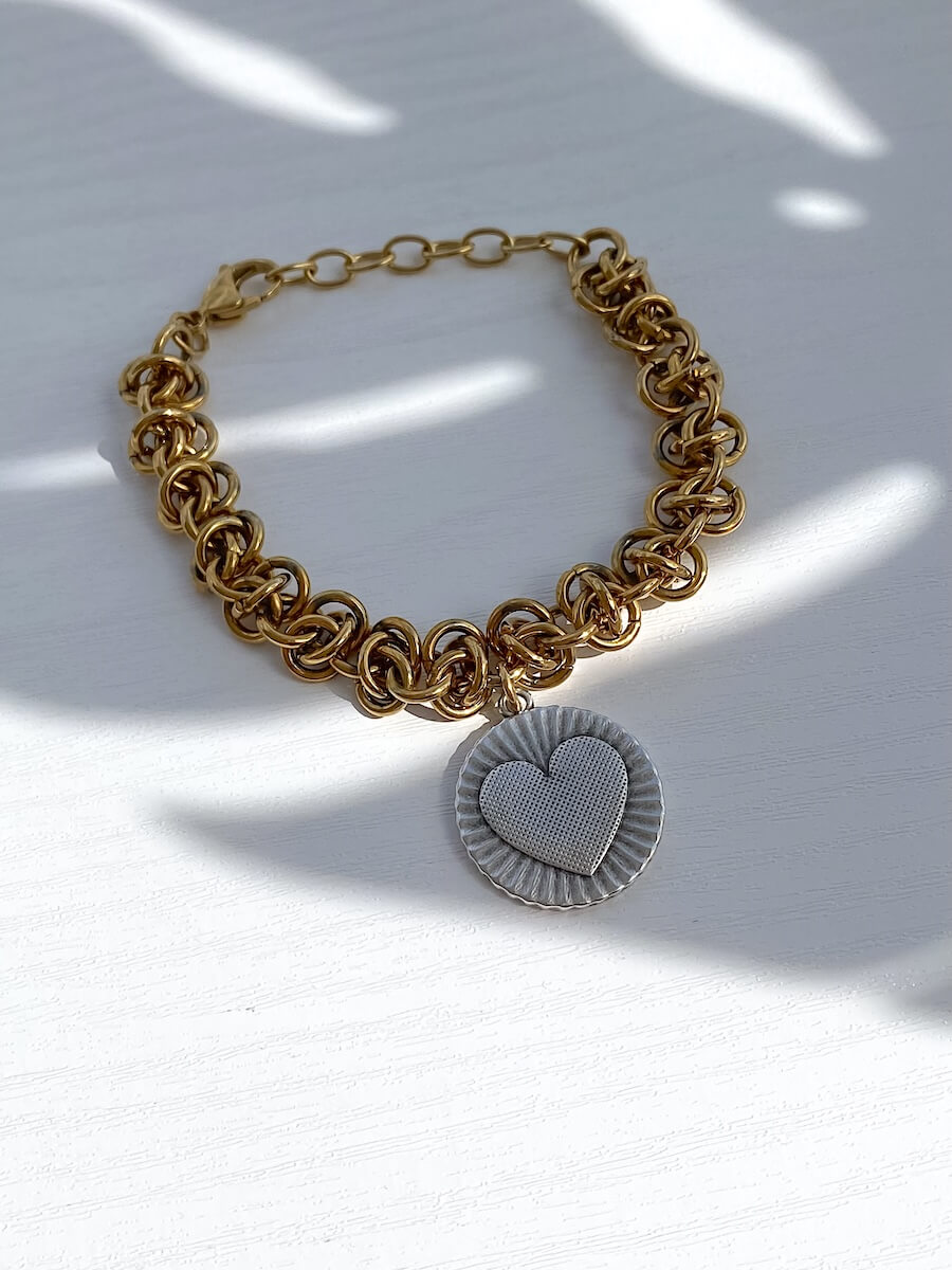 Aeterna Link Chain Heart Bracelet