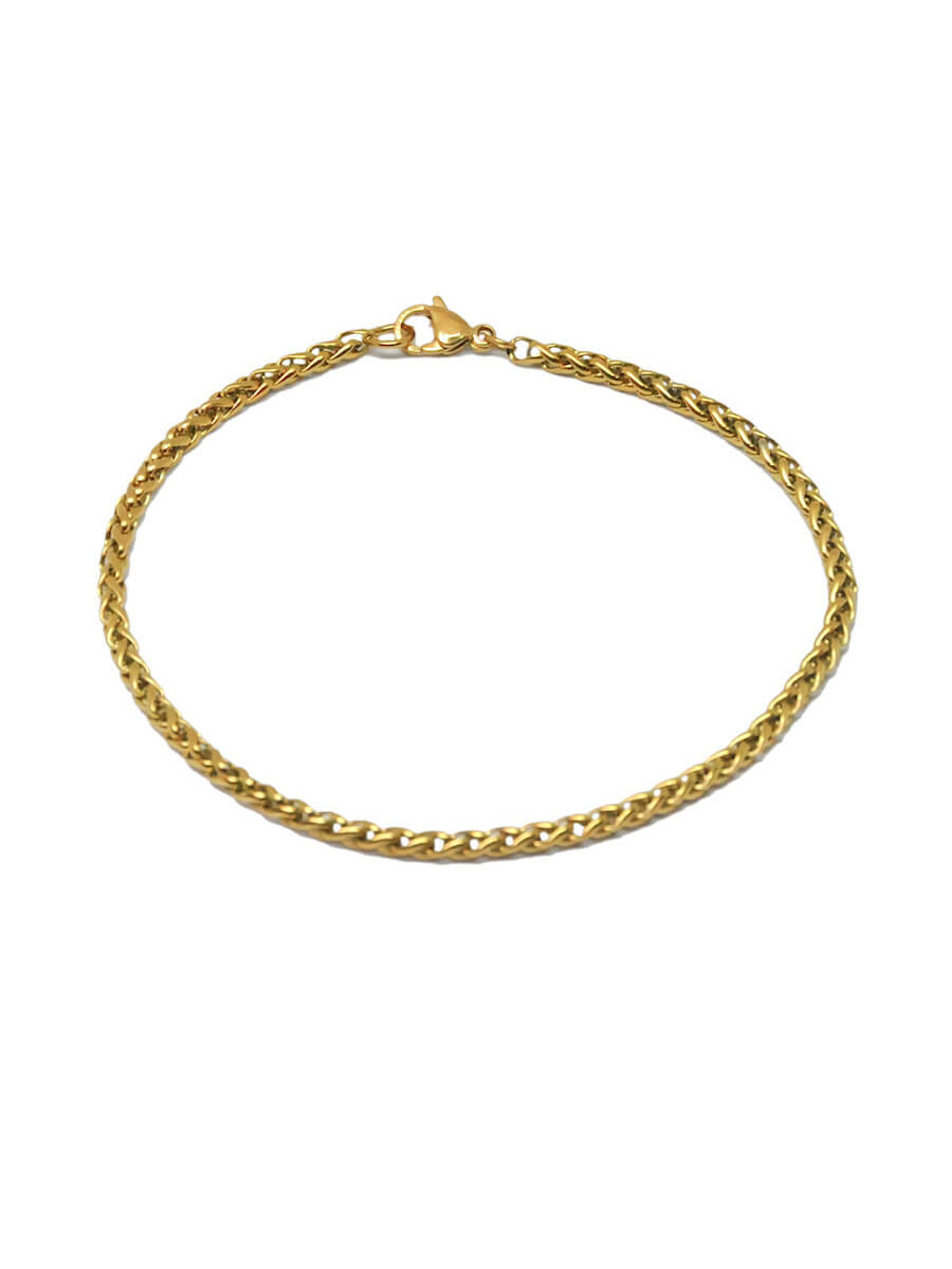 Greek Spiga Gold Chain Stainless steel Anklet