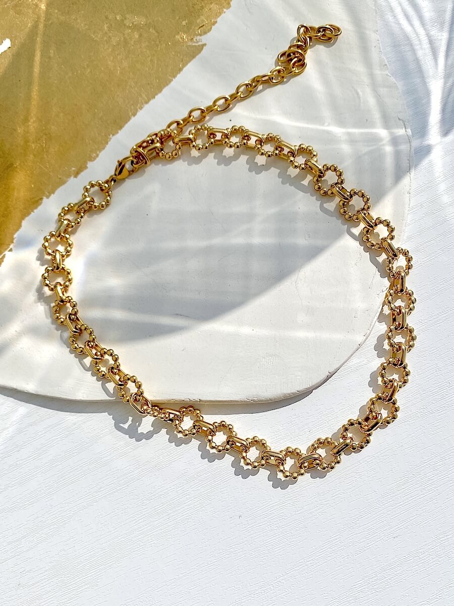 Gold Steel Choker Necklace, MAADJWLS, Fashionable, Stylish, Timeless Jewels & Accessories