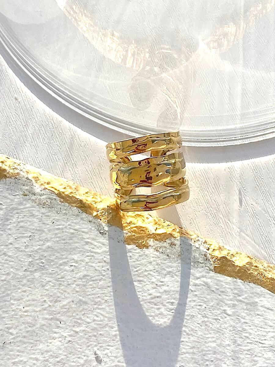 Statement Stainless Steel Ring, Maadjwls, Adjustable, Fashionable